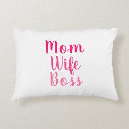 Almofada Decorativa Escritura personalizada rosa e branca