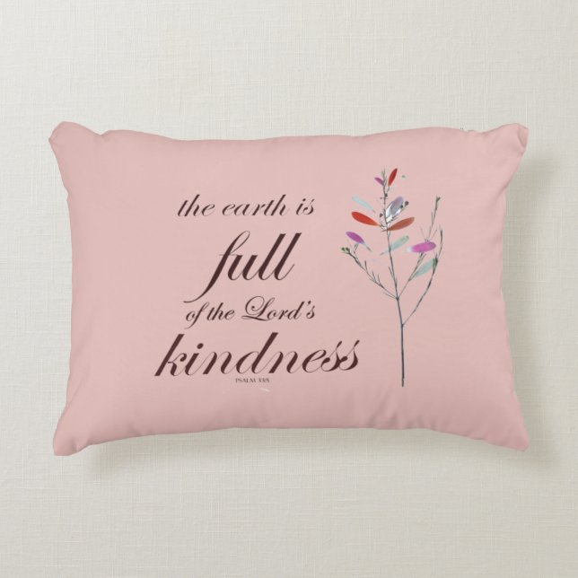 Almofada Decorativa Escritura, Salmo 33, bondade, (Frente)