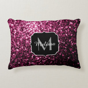 Almofada Decorativa Escuro Cor-de-rosa brilhante brilha brilhando mono