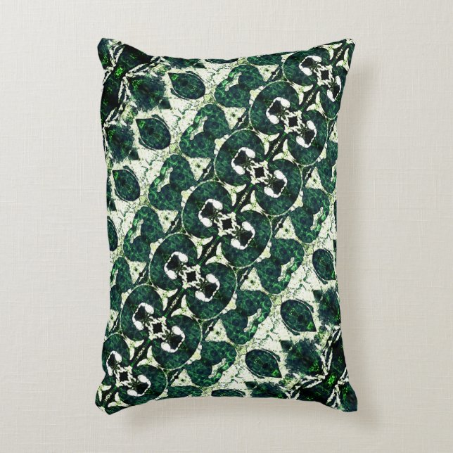 Almofada Decorativa Esmeralda esmeralda repetida sob textura branca t (Frente(Vertical))