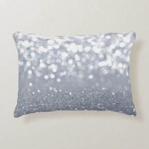 Almofada Decorativa Espadilha e brilho de abstrato brilhante prateado