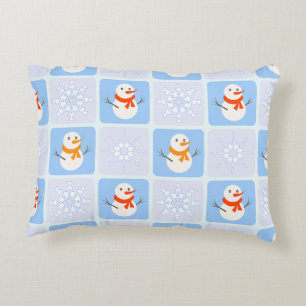 Almofada Decorativa Espelho de neve e flocos de neve com verificação d
