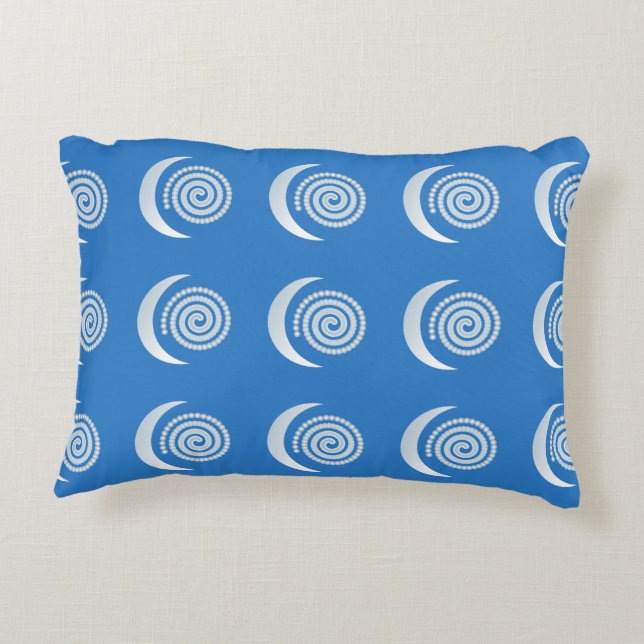 Almofada Decorativa Espiral da Lua Silver em azul profundo (Verso)