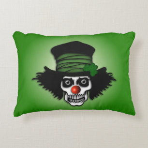 Almofada Decorativa Esqueleto Irlandês Palhaço Verde