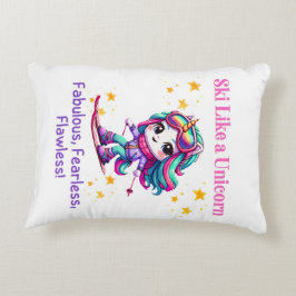 Almofada Decorativa Esquiador de Unicorn montanhas de magia esportiva