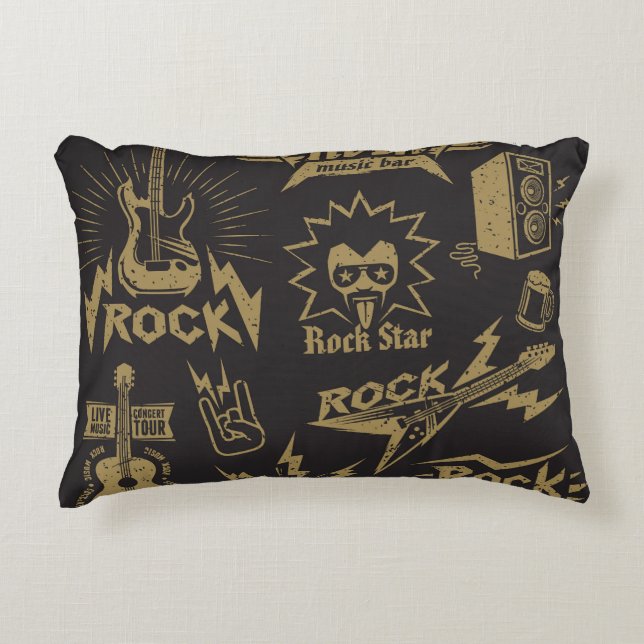 Almofada Decorativa Essência da música rock endêmica (Frente)