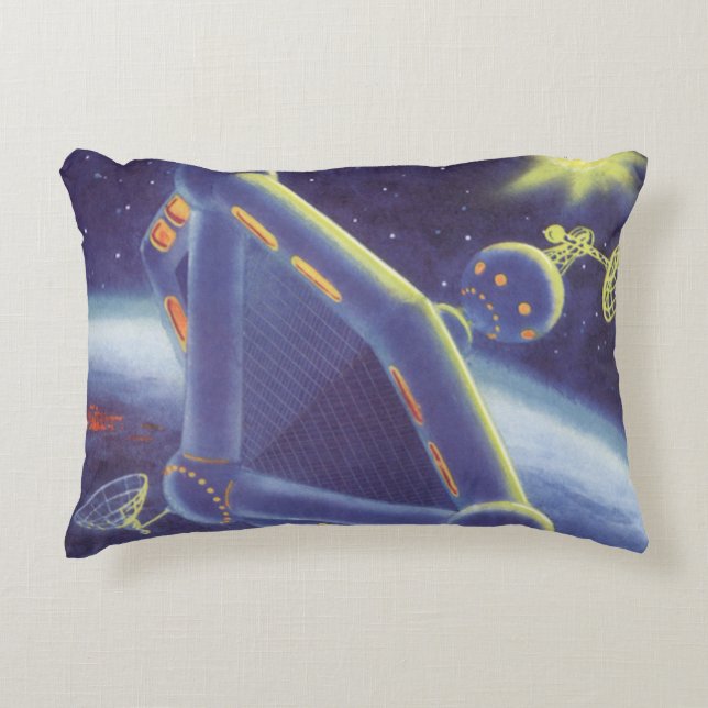 Almofada Decorativa Estação Espacial Orbitante de Ficção Científica Vi (Frente)