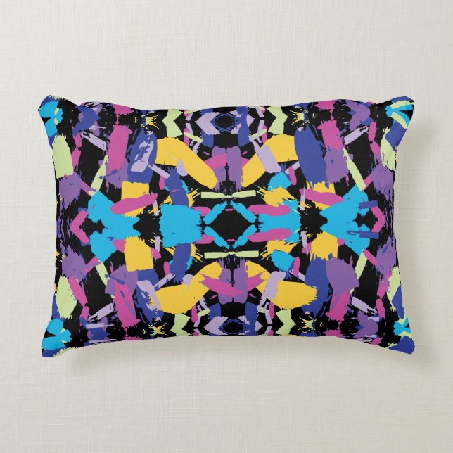 Almofada Decorativa Estallido Vibrante: Salpicos de Cores Aleatórias (Frente)