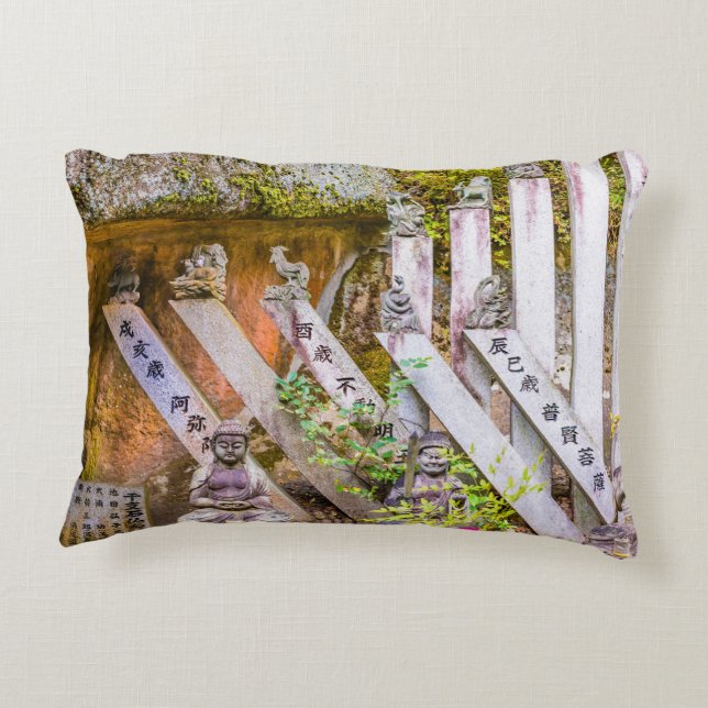 Almofada Decorativa estátuas de Buda no templo Senko-ji (Verso)