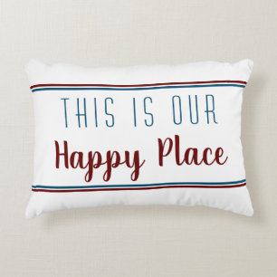 Almofada Decorativa Este é o Nosso Lugar Feliz Travesseiro com Acento