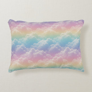 Almofada Decorativa 🌈 Estilo de Céu com Nuvens Arco-Íris Pastel Sonha