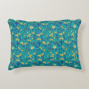 Almofada Decorativa Estilo indiano, chique do boho, teste padrão azul