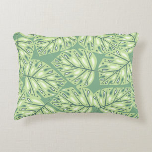 Almofada Decorativa Estilo sem costura da selva botânica em coco verde