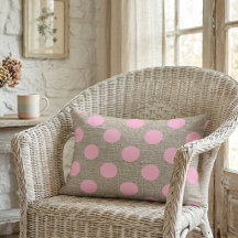 Estilo Vintage Bolinhas Rosa em Burlap