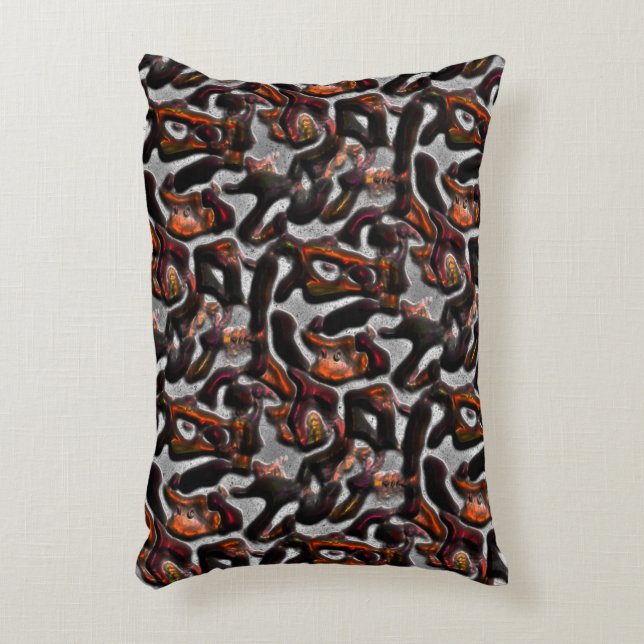 Almofada Decorativa Estranho manchado de vermelho até textura de coral (Frente(Vertical))