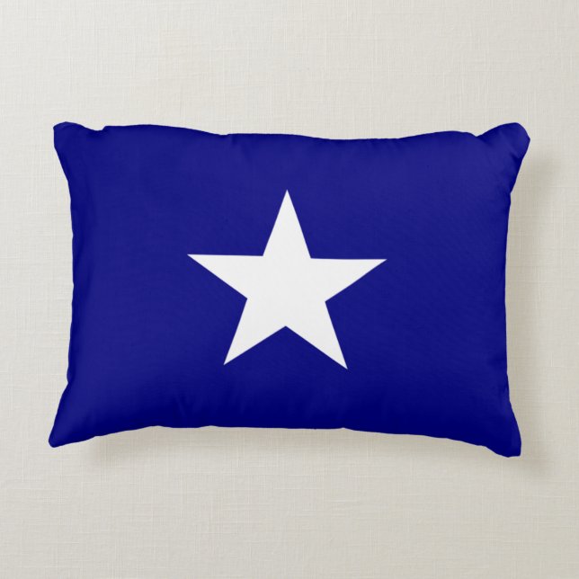 Almofada Decorativa Estrela Branca de Sinalizador Azul Bonnie (Verso)
