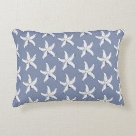 Almofada Decorativa Estrela-do-Mar Azul Branca da Praia