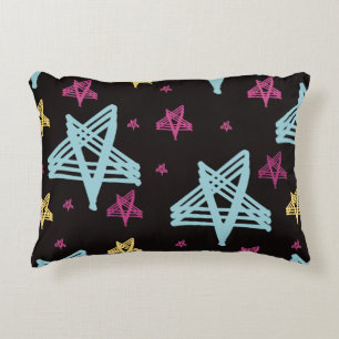 Almofada Decorativa Estrelas Balançando Rosa Azul Preto
