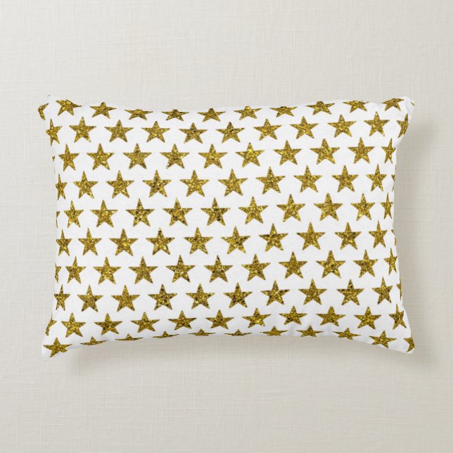 Almofada Decorativa Estrelas brilhantes douradas (Frente)