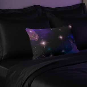 Almofada Decorativa Estrelas Cósmicas Celestiais de Aquarela e Céu