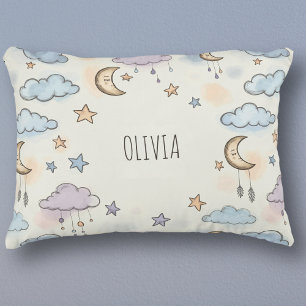 Almofada Decorativa Estrelas de Sonho, Luas e Nuvens Fluffy