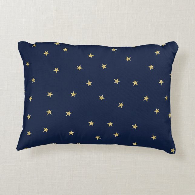 Almofada Decorativa Estrelas marinhos E Douradas (Verso)