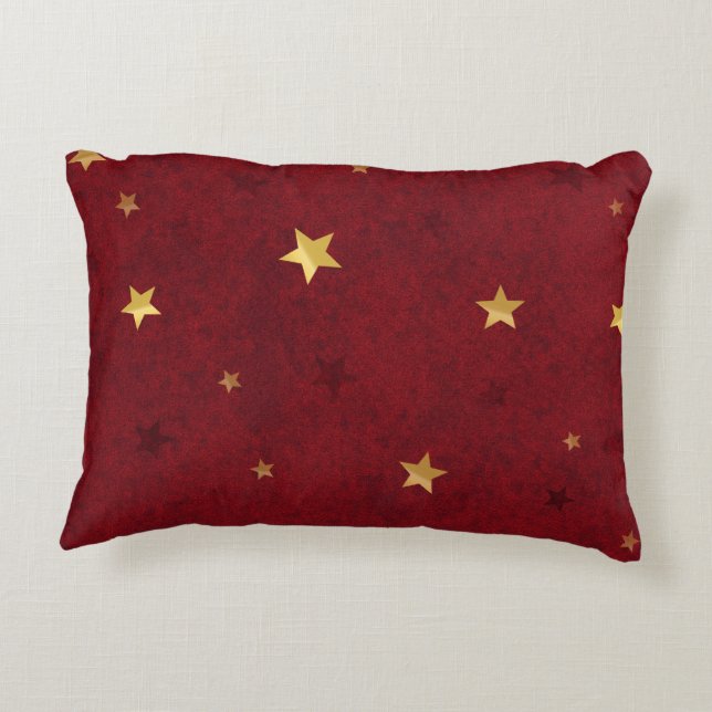 Almofada Decorativa Estrelas reluzentes Vermelho Real (Verso)