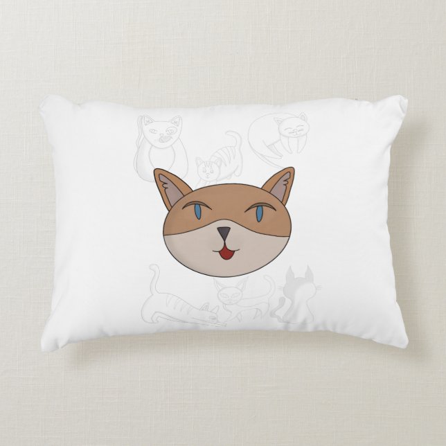 Almofada Decorativa Eu amo capa de edredom de gatos (Frente)