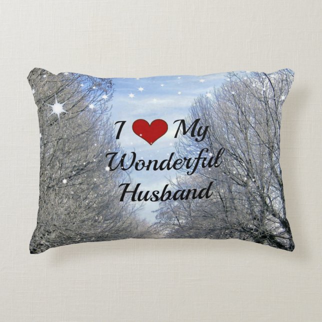 Almofada Decorativa Eu Amo Meu Maravilhoso Marido (Frente)