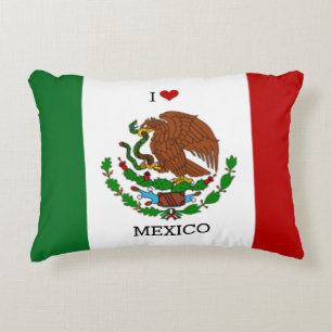 Almofada Decorativa eu amo méxico - bandeira mexicana,