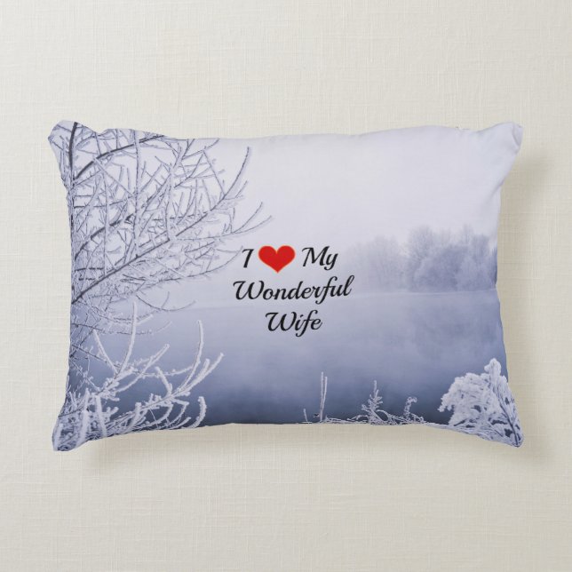 Almofada Decorativa Eu Amo Minha Esposa Maravilhosa (Frente)