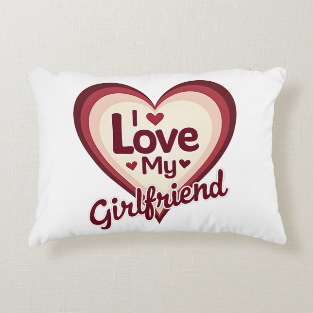 Almofada Decorativa Eu Amo Minha Namorada Personalizado (Frente)