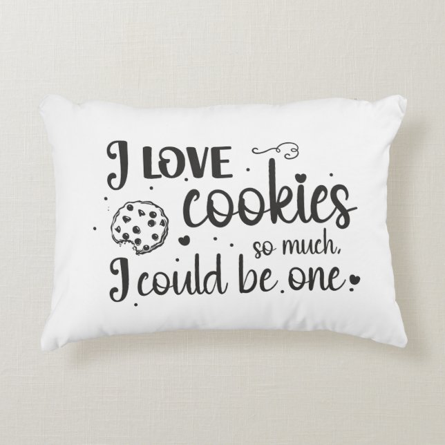 Almofada Decorativa Eu amo tanto biscoitos, eu poderia ser um (Frente)