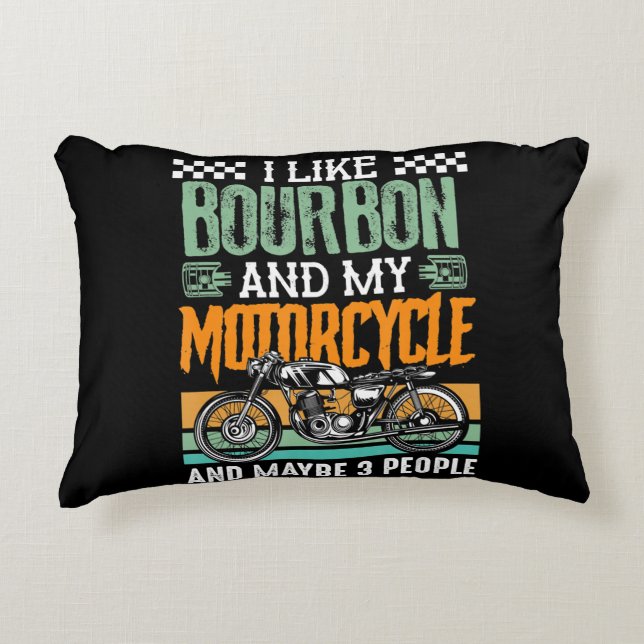 Almofada Decorativa Eu Gosto De Bourbon E Meu Presente De Moto (Frente)