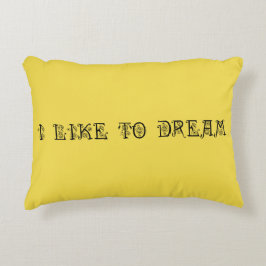 Almofada Decorativa Eu gosto de sonhar Travesseiro em amarelo na prima
