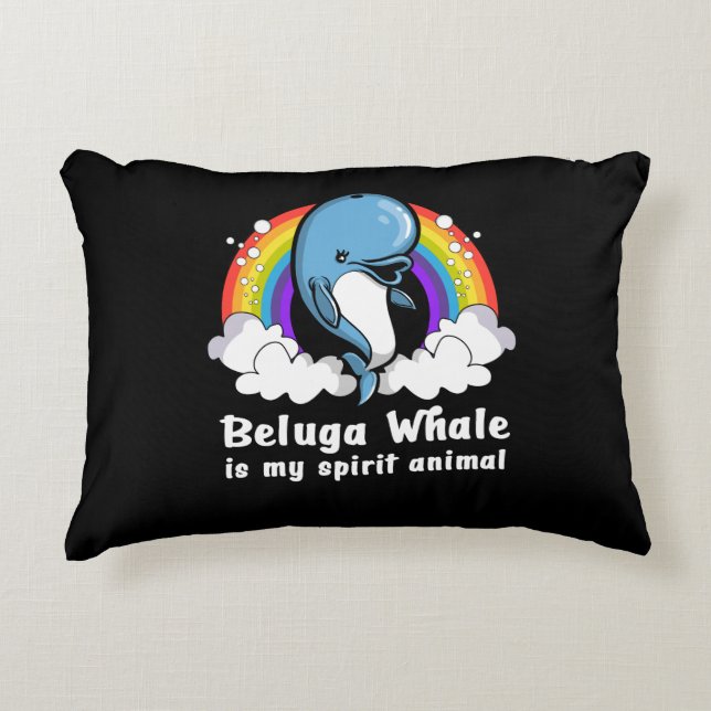 Almofada Decorativa Eu Gosto Muito De Baleias Beluga Animais Do Oceano (Frente)