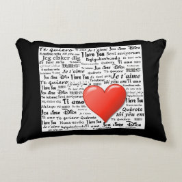 Almofada Decorativa Eu te amo em muitas línguas