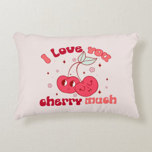 Almofada Decorativa Eu Te Amo Muito Cute & Punny Cherry