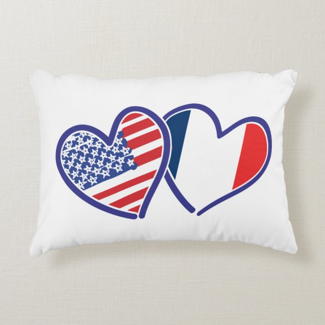 Almofada Decorativa EUA — França-Amor (Frente)