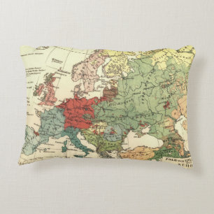 Almofada Decorativa Europa Mapeia Países da Antiguidade Mundial