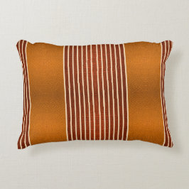Almofada Decorativa Exotic Faux Snake Leather & Linear Stripe Pumpkin 
