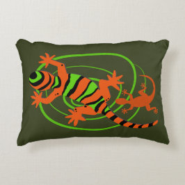 Almofada Decorativa Exótico Lizard Gecko sobre Coloração Verde