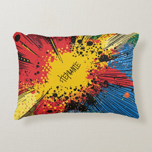 Almofada Decorativa Explosão de Pop de estilo cômico (10) (Frente)