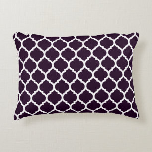 Almofada Decorativa Expressões Negritas Roxo Ameixa Quatrefoil Marroqu
