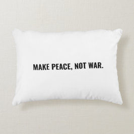 Almofada Decorativa Faça a paz não seja um texto branco e negro minima
