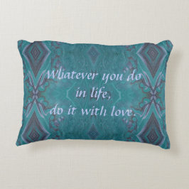 Almofada Decorativa "Faça com amor" Acrílico Pour inspirado