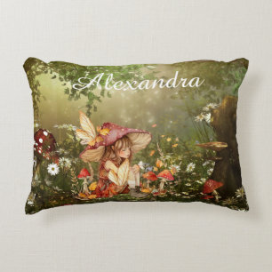 Almofada Decorativa Fada de Cogumelo Bonita na Floresta