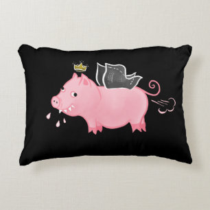 Almofada Decorativa Fada de porco engraçada desenho animado crianças d