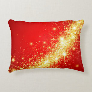 Almofada Decorativa Faixa de Brilho Dourado Radiante Luxo Abstrato