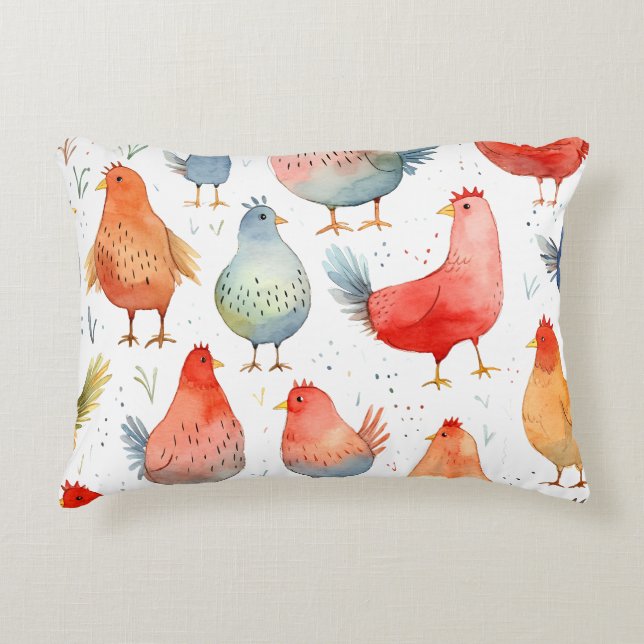 Almofada Decorativa Farmhouse Chickens (Frente)